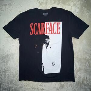 Scarface Shirt Adult 2XL White Short Sleeve Pullover Logo Tee Mens